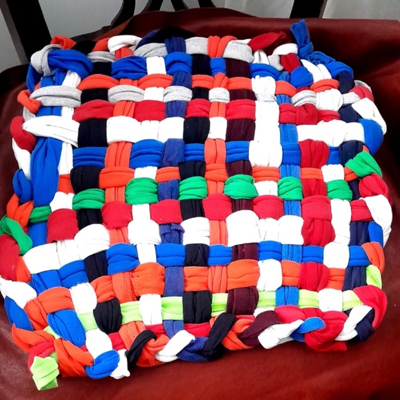Tshirt Rag Rug Colorful Cotton Handmade Boho Rug Multicolor - Picture 1 of 2